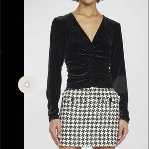 Veronica Beard Pelona Velvet ruched top